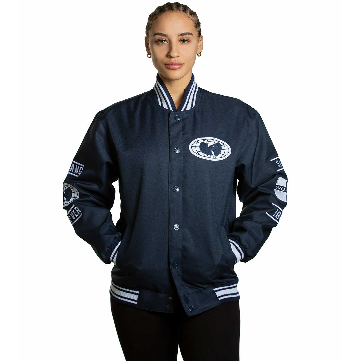 All-City Jacket Navy and White - Image 3